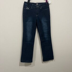 Reba Blue Boot Cut Jeans with Stretch and Faded Look